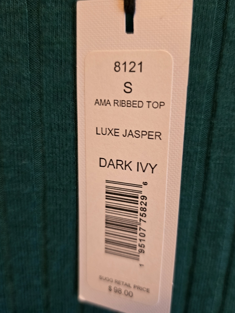 Michael Stars Dark Teal Ribbed Long-Sleeve Top - Picture 2 of 6
